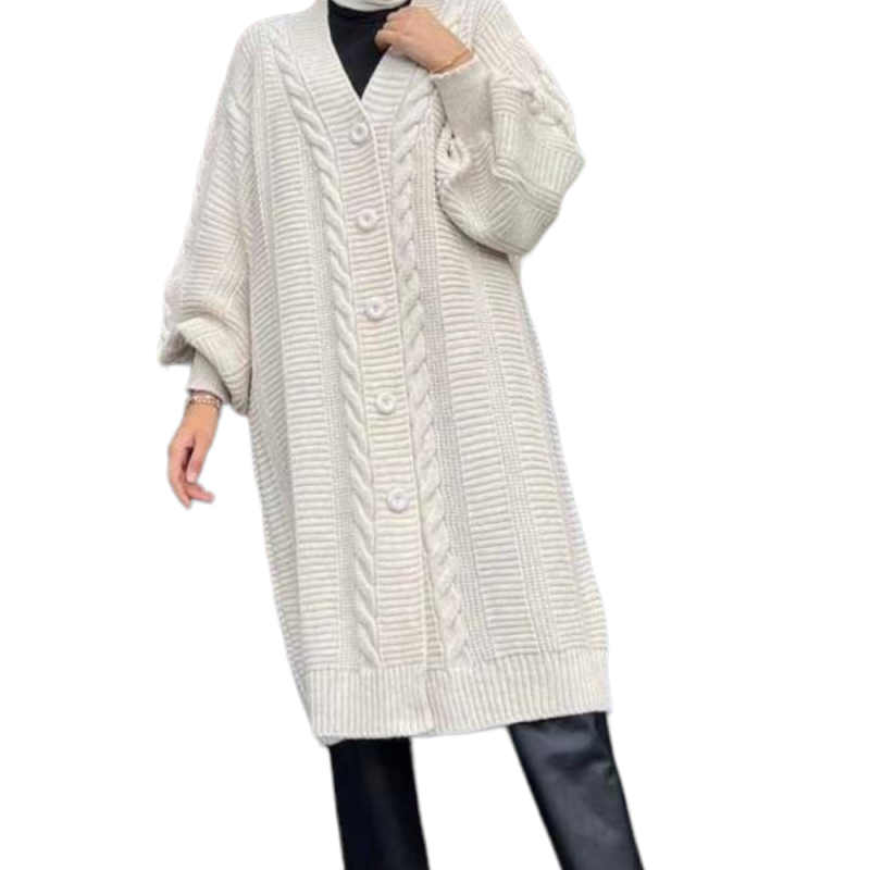 Jacheta Emy, tip Cardigan tricotat pentru femei, culoare alb, oversize, marime mare, inchidere cu nasturi Acum la 191,00 lei ...